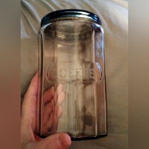 Original Vintage Hoosier Ribbed Etched Coffee Jar      1/24